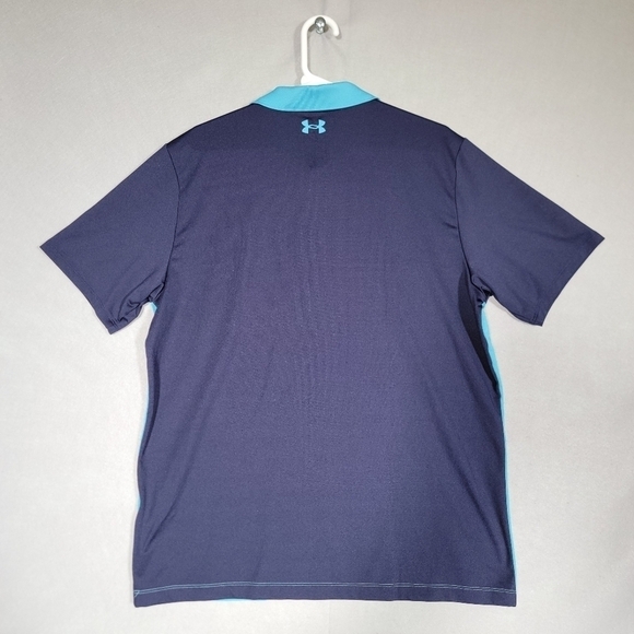 Under Armour Mens The Performance Polo Blue Color Block Size Large - Picture 7 of 10